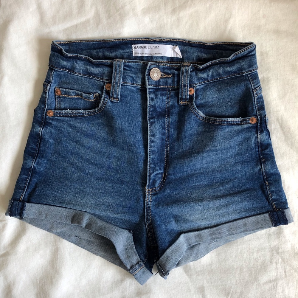 Ultra high rise denim shorts size 00 from garage